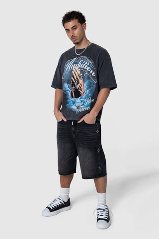 Ambition Tee - Black Acid Wash