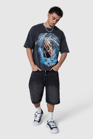 Ambition Tee - Black Acid Wash