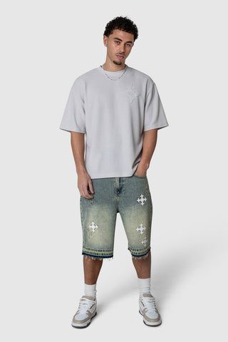 Icon Waffle Tee - Grey Sand