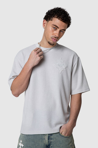 Icon Waffle Tee - Grey Sand