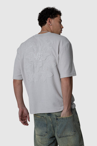 Icon Waffle Tee - Grey Sand