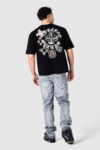 Icon Patch Flare Jeans - Hellgrau