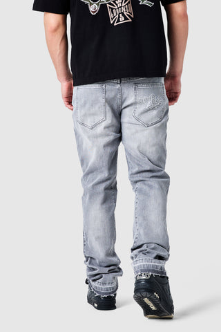 Icon Patch Flare Jeans - Hellgrau