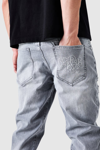 Icon Patch Flare Jeans - Hellgrau
