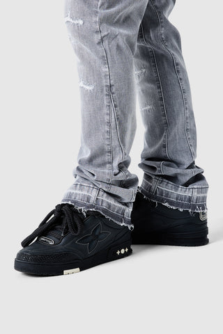 Icon Patch Flare Jeans - Hellgrau