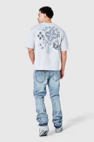 Inferno Flare Jean - Light Blue Stone Wash