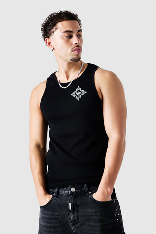 Icon Jewel Vest Twinset - Black / White