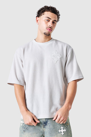 Icon Waffle Tee - Grey Sand