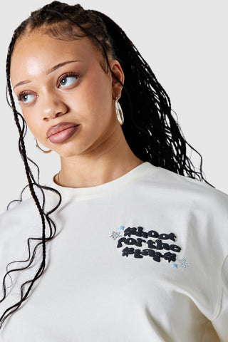 Womens Shoot For The Stars Tee  - Cream