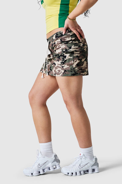 Womens Combat Skirt - Green Camo