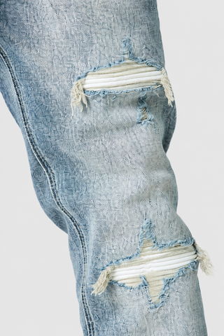Dillon Slim Biker Jean - Mid Blue