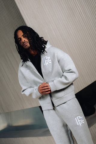 Origin  Boxy Scuba Hood Tracksuit - Off White / Grey