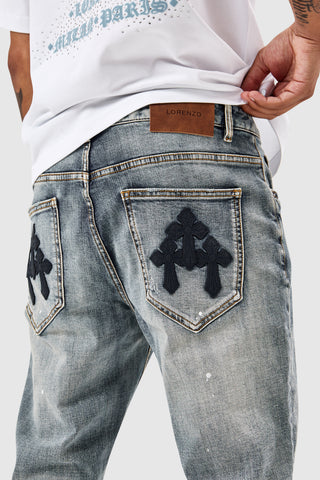 Leone Slim Jean  - Mid Blue