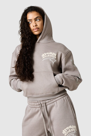 Womens Dream Acdmy Crop Hood - Soft Taupe