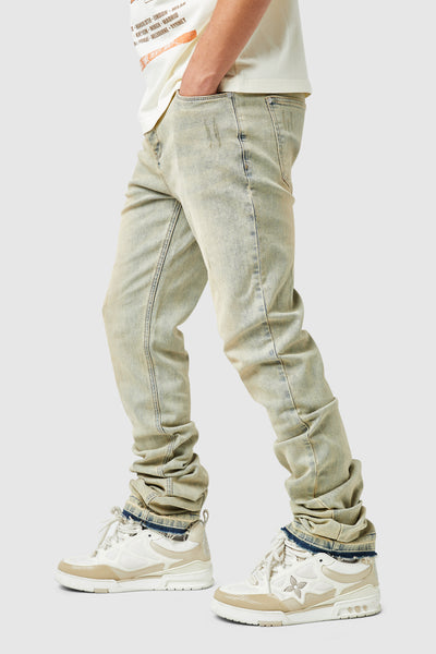 Stacked Jean - Dune Blue Wash