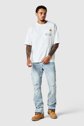 STUD FLARE – HELLBLAUES DENIM