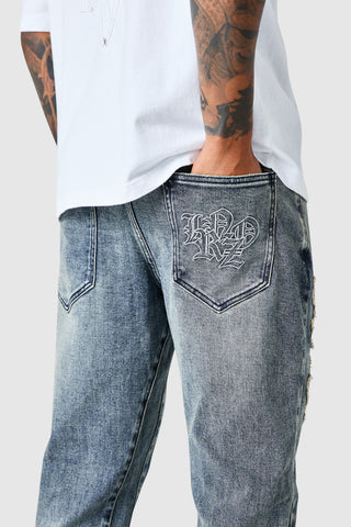 Jean acampanado Icon Patch - Azul vintage