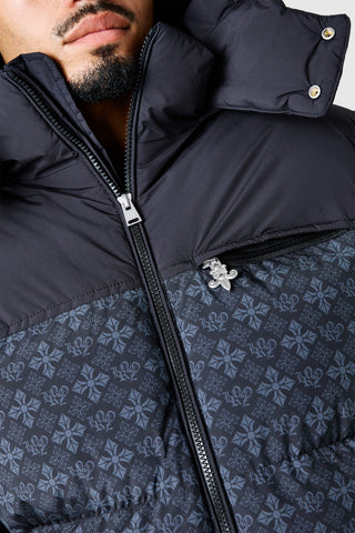 Icon AOP Puffer Coat - Black