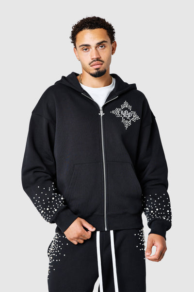Pearl Full Zip Hood - Black