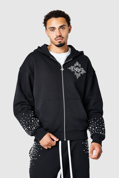 Pearl Full Zip Hood - Black