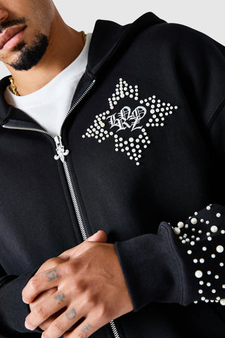 Pearl Full Zip Hood - Black