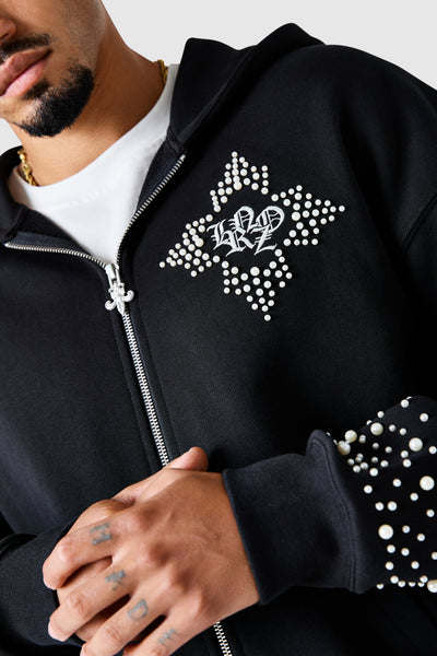 Pearl Full Zip Hood - Black