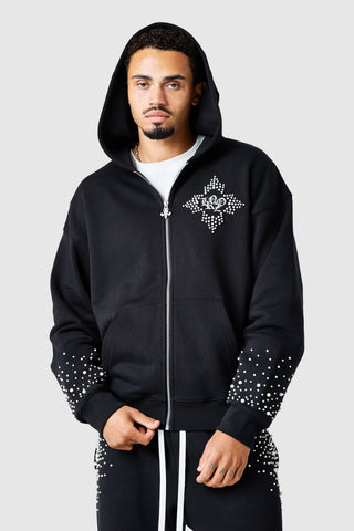Pearl Full Zip Hood - Black