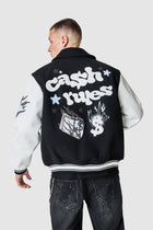 Cash Rules Varsity Jacket - Black