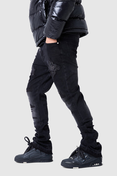 Icon Patch Flare Jean - Black