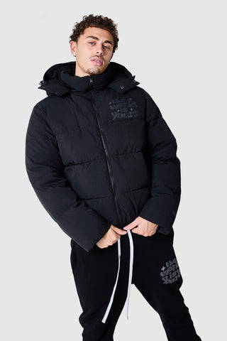World Is Yours Puffer Jacket - Black