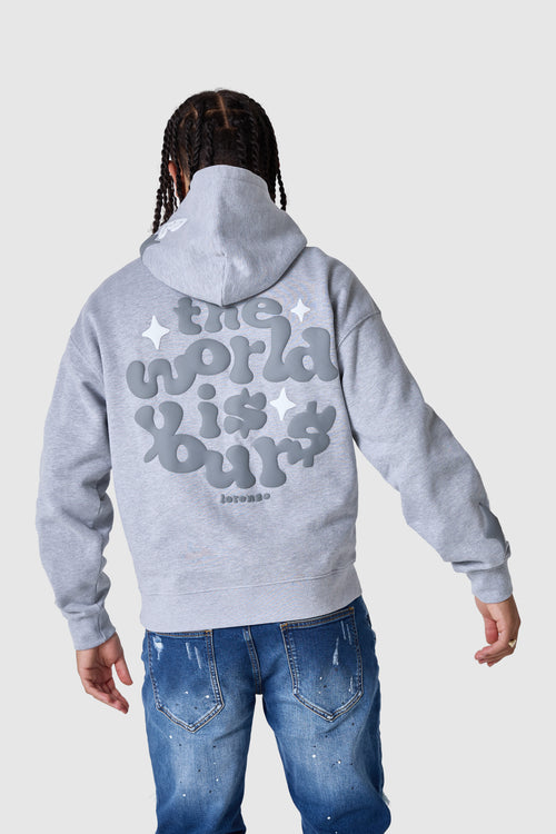 World Is Yours Hood 2.0 - Grey Marl