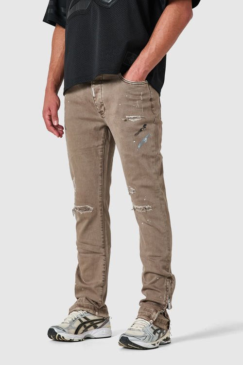 Jeans Enzo Slim Painter - Washed Taupe