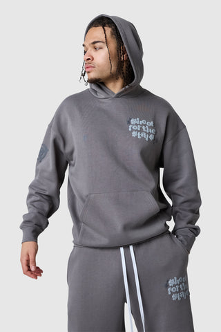 Shoot For The Stars Hood - Steel