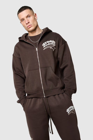 Dream Acdmy Zip Hood Tracksuit- Rich Brown