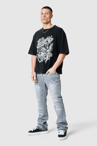 Icon Patch Flare Jean - Light Grey