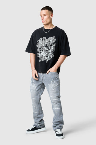 Icon Patch Flare Jean - Light Grey