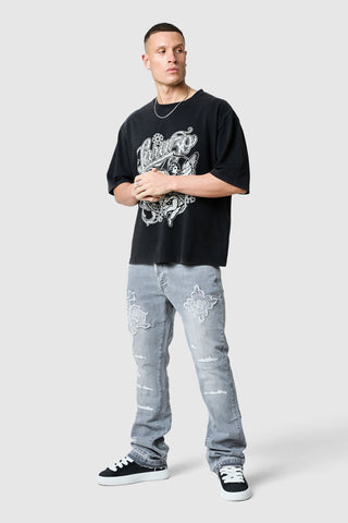 Icon Patch Flare Jean - Light Grey