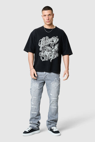 Icon Patch Flare Jean - Light Grey