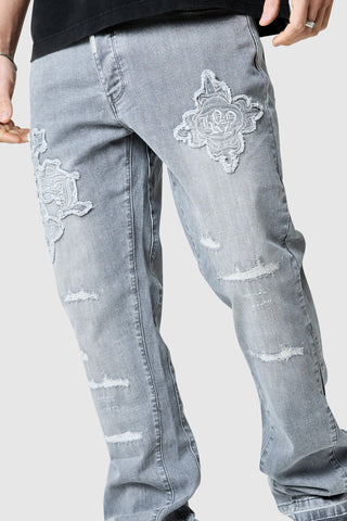Icon Patch Flare Jean - Light Grey