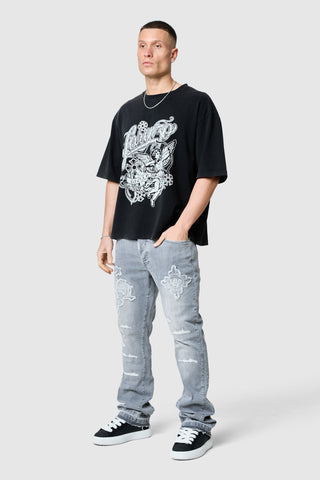 Icon Patch Flare Jean - Light Grey
