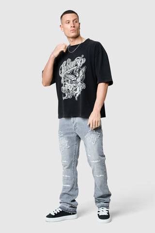 Icon Patch Flare Jean - Light Grey