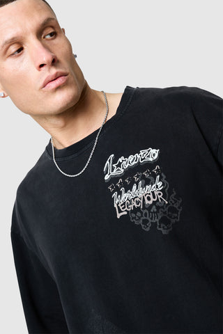 Utopia Tee - Black Acid Wash