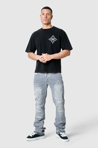 Icon Tee - Black Acid Wash / Cool Grey