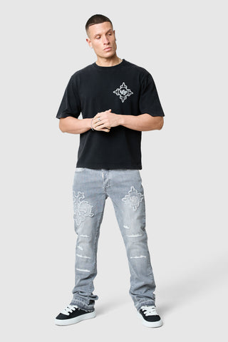 Icon Tee - Black Acid Wash / Cool Grey