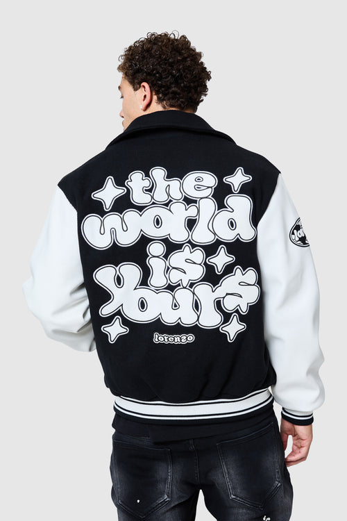 World Is Yours Varsity – Schwarz/Gebrochenes Weiß