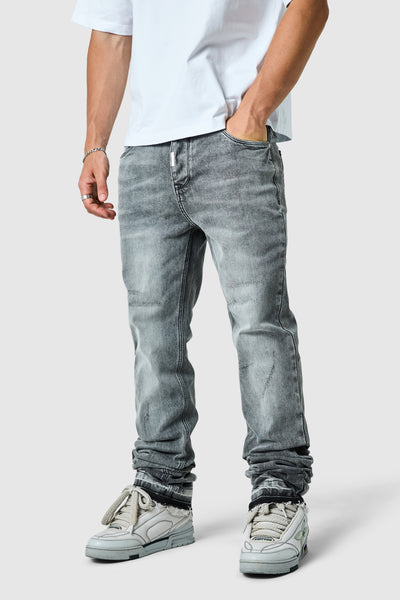 Stacked Jean  - Mid Grey