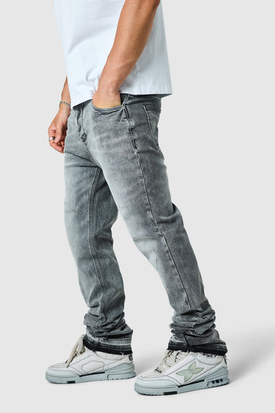Stacked Jean  - Mid Grey