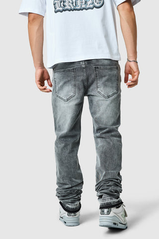 Stacked Jean  - Mid Grey