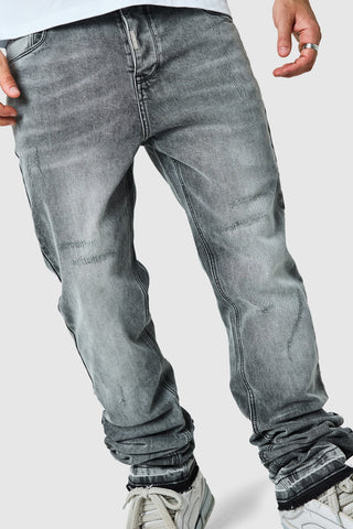 Stacked Jean  - Mid Grey