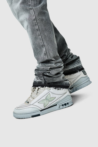 Stacked Jean  - Mid Grey